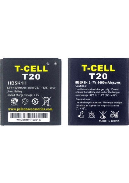 T20 Uyumlu Turkcell HB5K1 1400 Mah Batarya