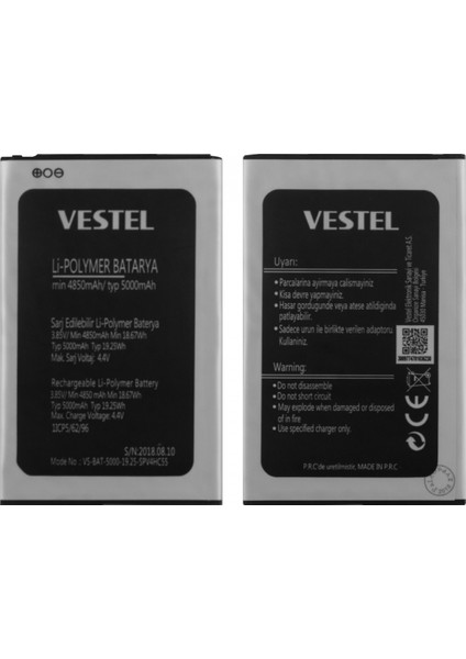 Venüs V4 Uyumlu Vestel VS-BAT-5000-19.25SPV4HC55 5000 Mah Batarya