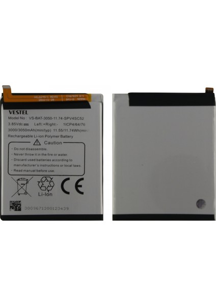 Vestel Venüs V5 Için Oem VS-BAT-SP4SC52 3000 Mah Batarya