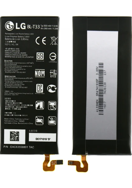 Lg Q6 Için Lg BL-T33 3000 Mah Batarya