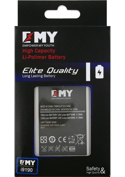 Samsung Galaxy I9190 S4 Mini Uyumlu Emy B500BE 1900 Mah Batarya fiyatları