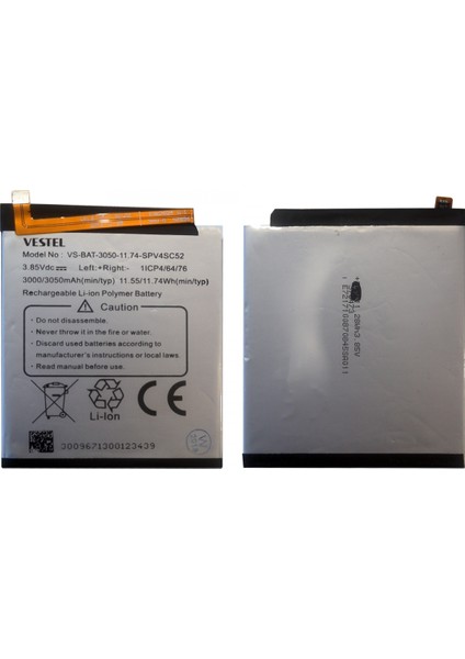 Venüs Z10 Uyumlu Vestel VS-BAT-3050-11.74 3000 Mah Batarya