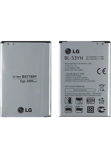 G3 Uyumlu Lg BL-53YH 3000 Mah Batarya
