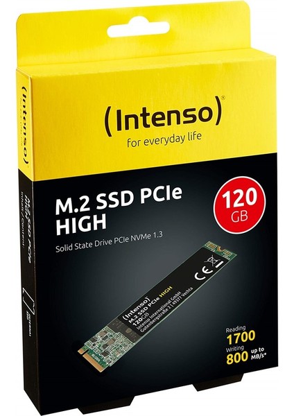 High 120GB 1700-800MB 4Mm NVMe PCIe M.2 SSD