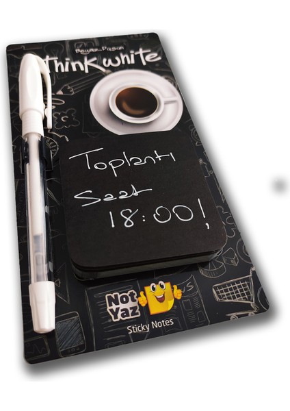Think White Siyah Yapışkanlı Bloknot Beyaz Jel Kalem fiyatları