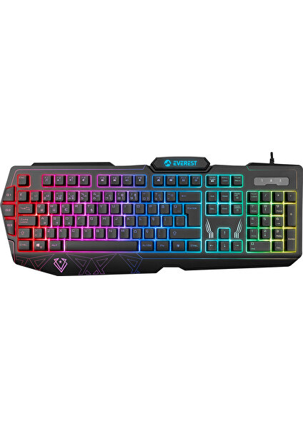 KB-GX61 Formula USB Rgb Aydınlatmalı 3 Makro Tuşlu Bilek Destekli Gaming Oyuncu Klavyesi