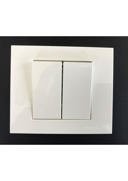Çağatayelektrik Ovivo Grano Beyaz Komütatör (Ikili Anahtar) Mekanizma+Çerçeve