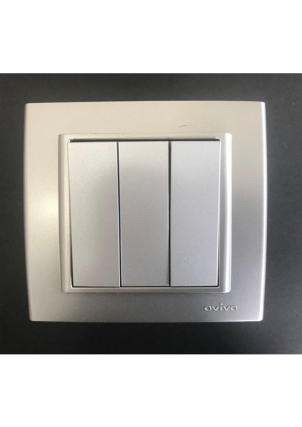 Çağatayelektrik Ovivo Mina Gümüş (Silver) Nummeris Telefon Prizi Mekanizma+Çerçeve