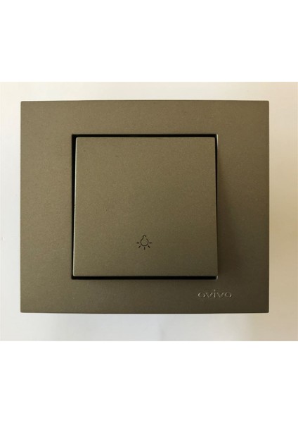 Çağatayelektrik Ovivo Grano Antrasit Lıght Zil Anahtarı Mekanizma+Çerçeve