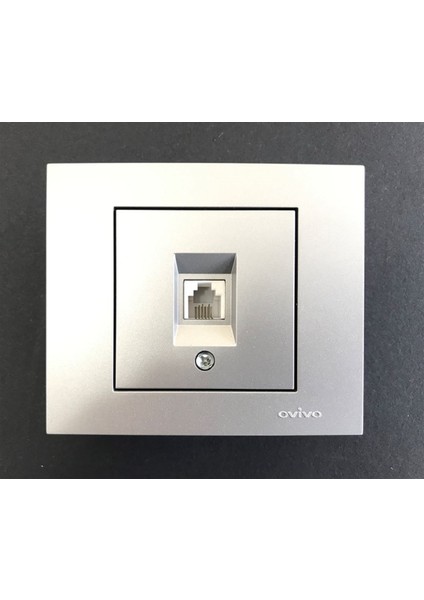 Çağatayelektrik Ovivo Grano Gümüş (Silver) Data Prizi Mekanizma+Çerçeve