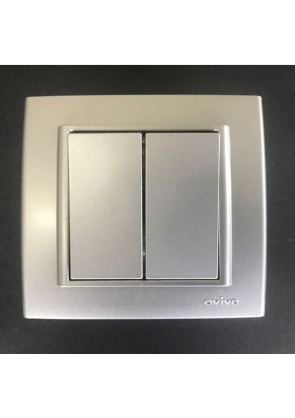 Çağatayelektrik Ovivo Mina Gümüş (Silver) Komütatör (Ikili Anahtar) Mekanizma+Çerçeve