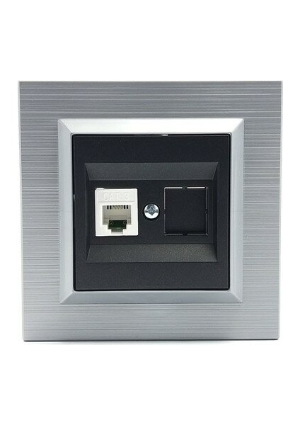 Çağatayelektrik Ovivo Quantum Gümüş Siyah Nummeris Mekanizma+Çerçeve