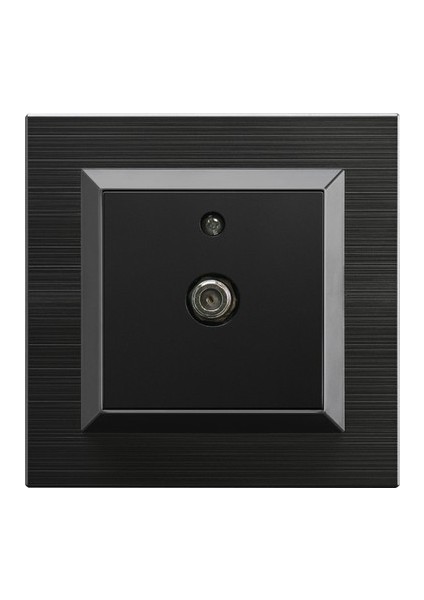 Çağatayelektrik Ovivo Quantum Siyah Siyah F Tip Uydu Tv Prizi Mekanizma+Çerçeve