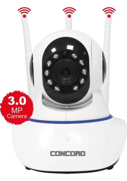 C-630 3mp 360° 3 Antenli Haraket Sensörlü Bebek Wireless Ip Güvenlik Kamerası