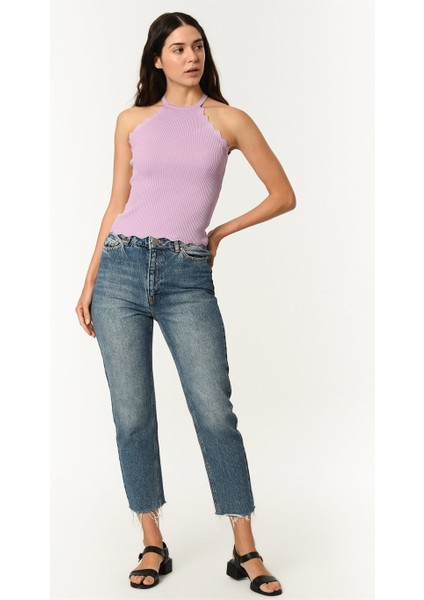 Z2022 Kadın Krop Bluz-Mor modelleri