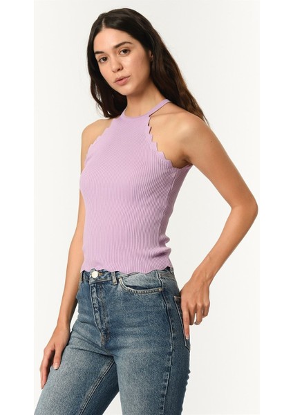 Z2022 Kadın Krop Bluz-Mor indirimleri
