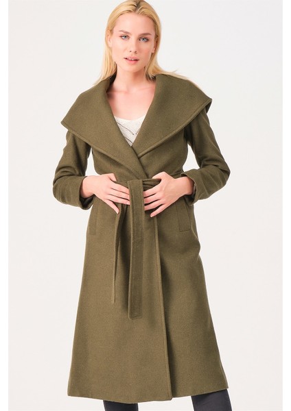 Z6679 Kadın Palto-Haki