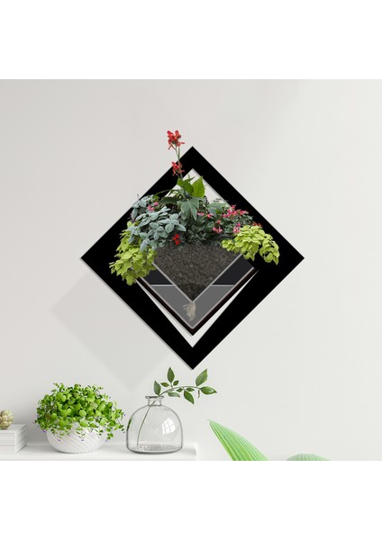 Duvar Tipi Ahşap Dekoratif Saksı