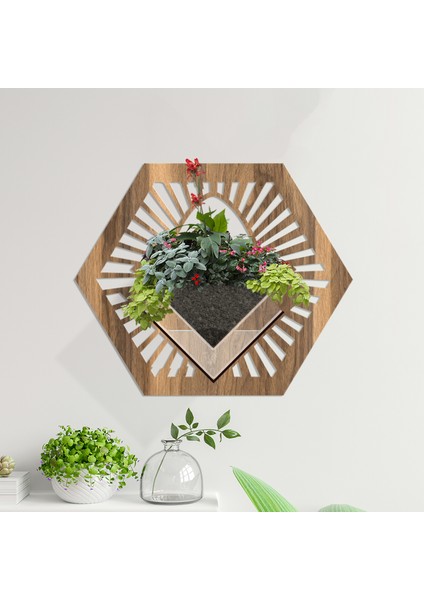 Duvar Tipi Ahşap Dekoratif Saksı