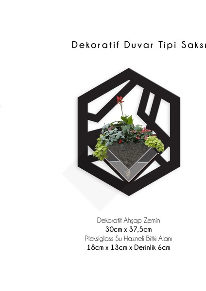 Duvar Tipi Ahşap Dekoratif Saksı