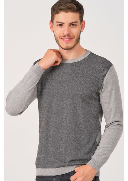 V0315 Erkek Kazak-Gri