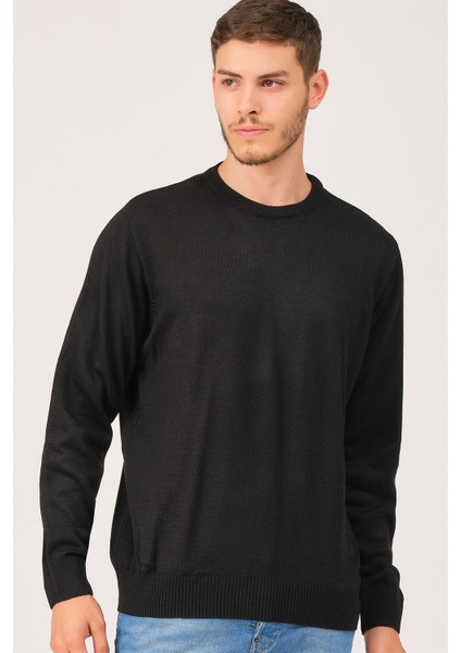 V0091 Erkek Battal Oversıze Kazak-Siyah