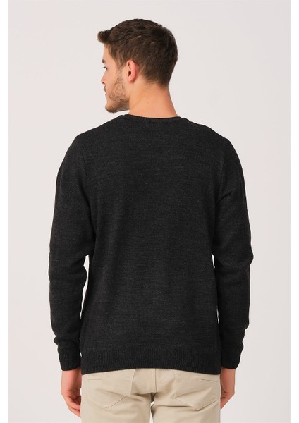 V0036 Erkek V-Neck Kazak-Antrasit