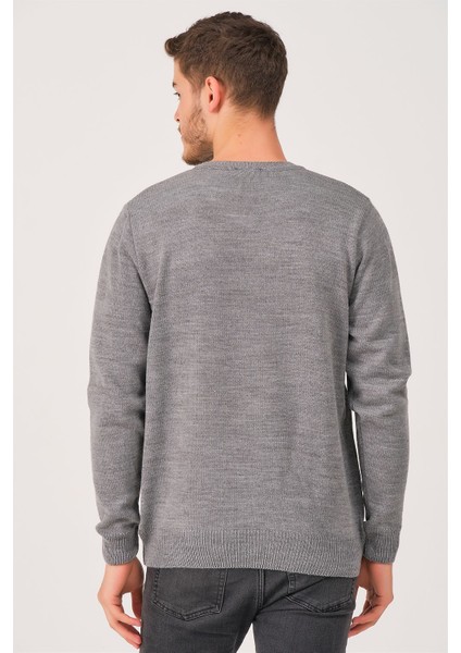 V0036 Erkek V-Neck Kazak-Gri fiyatları