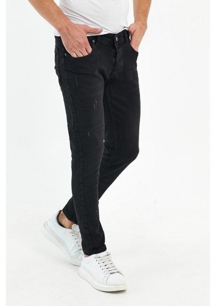 Erkek Pantolon Skinny Fit Likralı Koyu Siyah Tırnaklı fiyatları