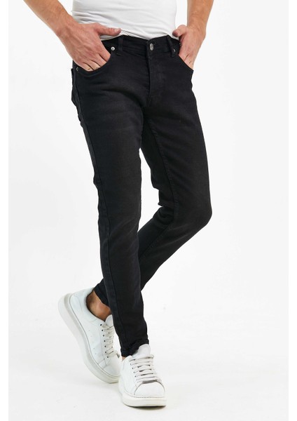 Erkek Pantolon Skinny Fit Likralı Düz Siyah fiyatları
