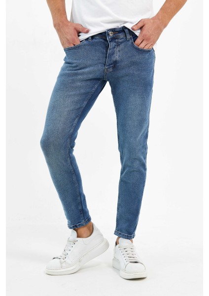 Erkek Pantolon Skinny Fit Likralı Düz Açık Mavinwtm fiyatları
