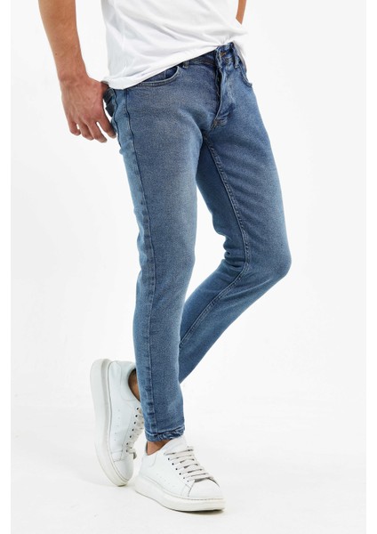 Erkek Pantolon Skinny Fit Likralı Düz Açık Mavinwtm modelleri