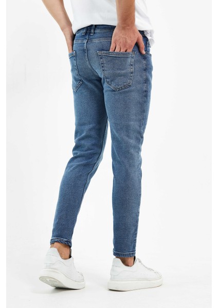 Erkek Pantolon Skinny Fit Likralı Düz Açık Mavinwtm fırsatları