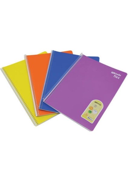 Fle x Pastel Pp Kpk Spiralli A4 100 Yaprak Çizgili Defter