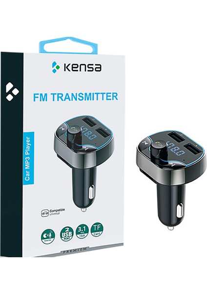 Telefon Kulübesi KT-323 M3 Player Fm Fm Transmitter Bluetooth Araç Kiti