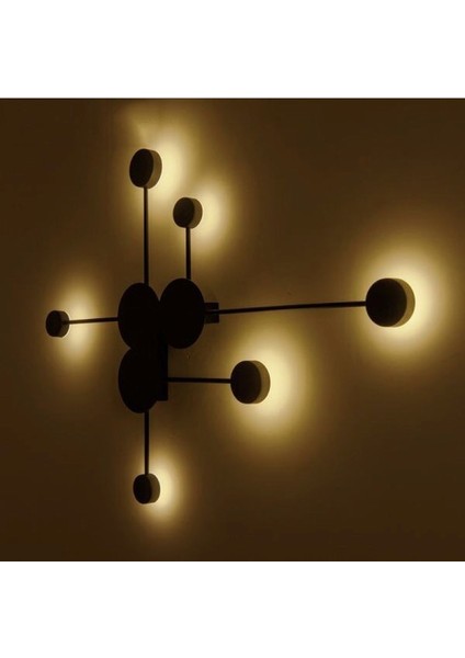 Modern LED Dekoratif Duvar Aplik 3000K Siyah 91*73CM