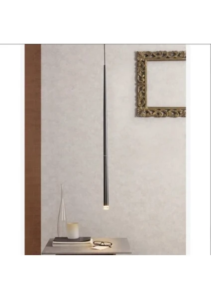 Modern LED Konik Boru Tekli Avize Modern LED Konik 3000K Siyah