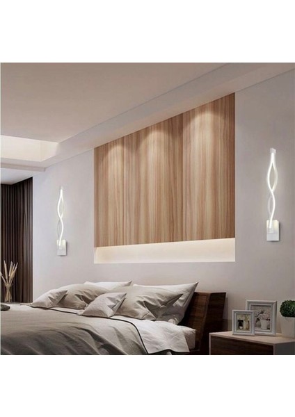 Modern LED Dekoratif Burgu Duvar Aplik 55CM 3000K Beyaz (1ADET)