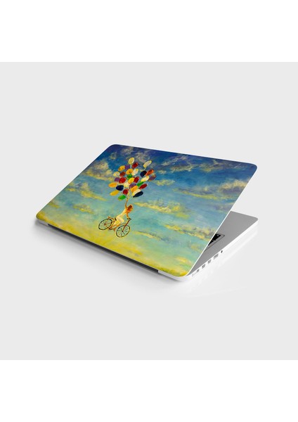 Laptop Sticker Bilgisayar Notebook Pc Kaplama Etiketi Bisikletli Kız Balon