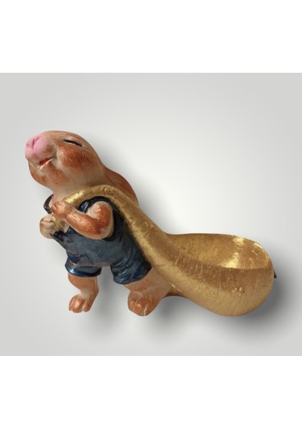 Polyester Çantalı Tavşan Biblo