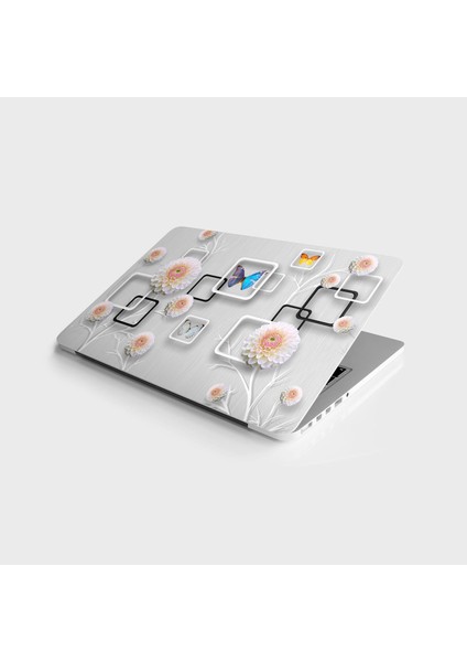 Laptop Sticker Bilgisayar Notebook Pc Kaplama Etiketi Kare Kelebek Çiçek