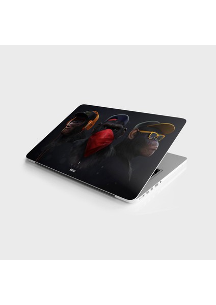 Laptop Sticker Bilgisayar Notebook Pc Kaplama Etiketi Üç Maymun
