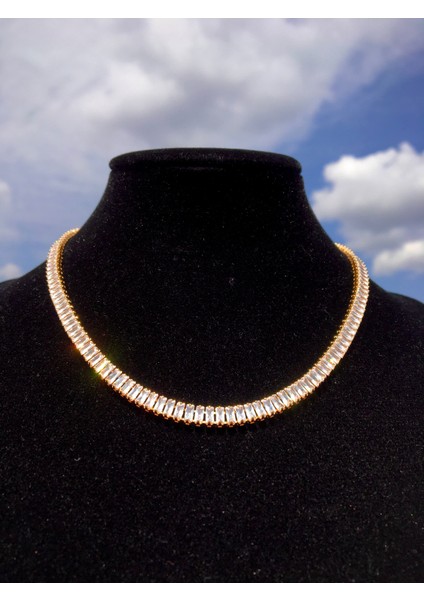 Zirkon Taşlı Suyolu Choker Kolye