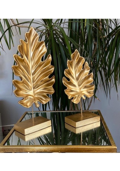 2'li Dekoratif Yaprak Set Gold