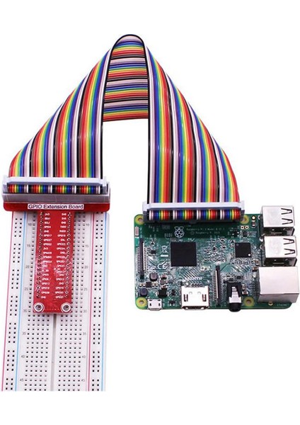 Raspberry Pi T Genişleme Kartı + 40 Pin Ribbon Kablo T-Cobbler