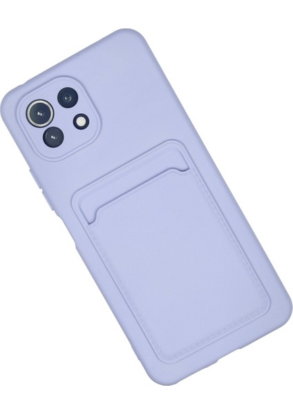 Xiaomi Mi 11 Lite Kılıf Kamera Korumalı Kartvizitli Silikon Kelvin - Lila fiyatları