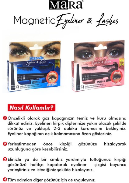 Manyetik Eyeliner'lı Mıknatıslı Doğal Ipek Takma Kirpik Orta Yoğun