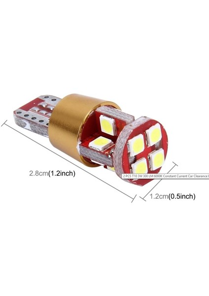 T10 3030 Park LED Ampülü 12 Ledli Canbus Beyaz