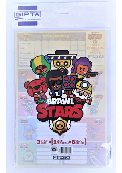 Brawl Stars Ders Propramlı Okul Etiketi 3'lü