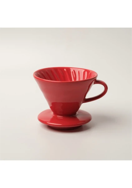 Seramik Demleme Dripper - Kırmızı V60